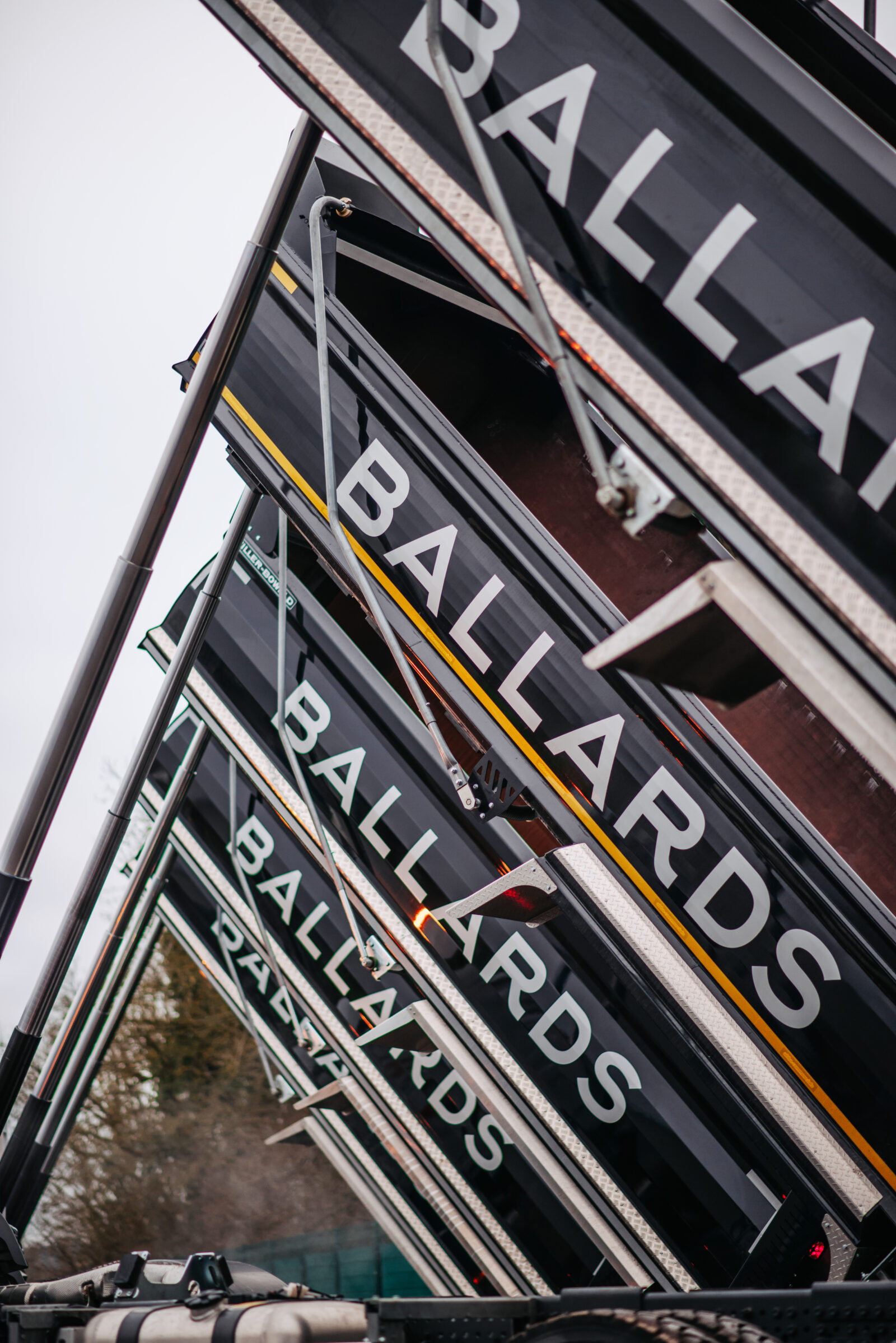 Ballards tipper trailers raised in the air